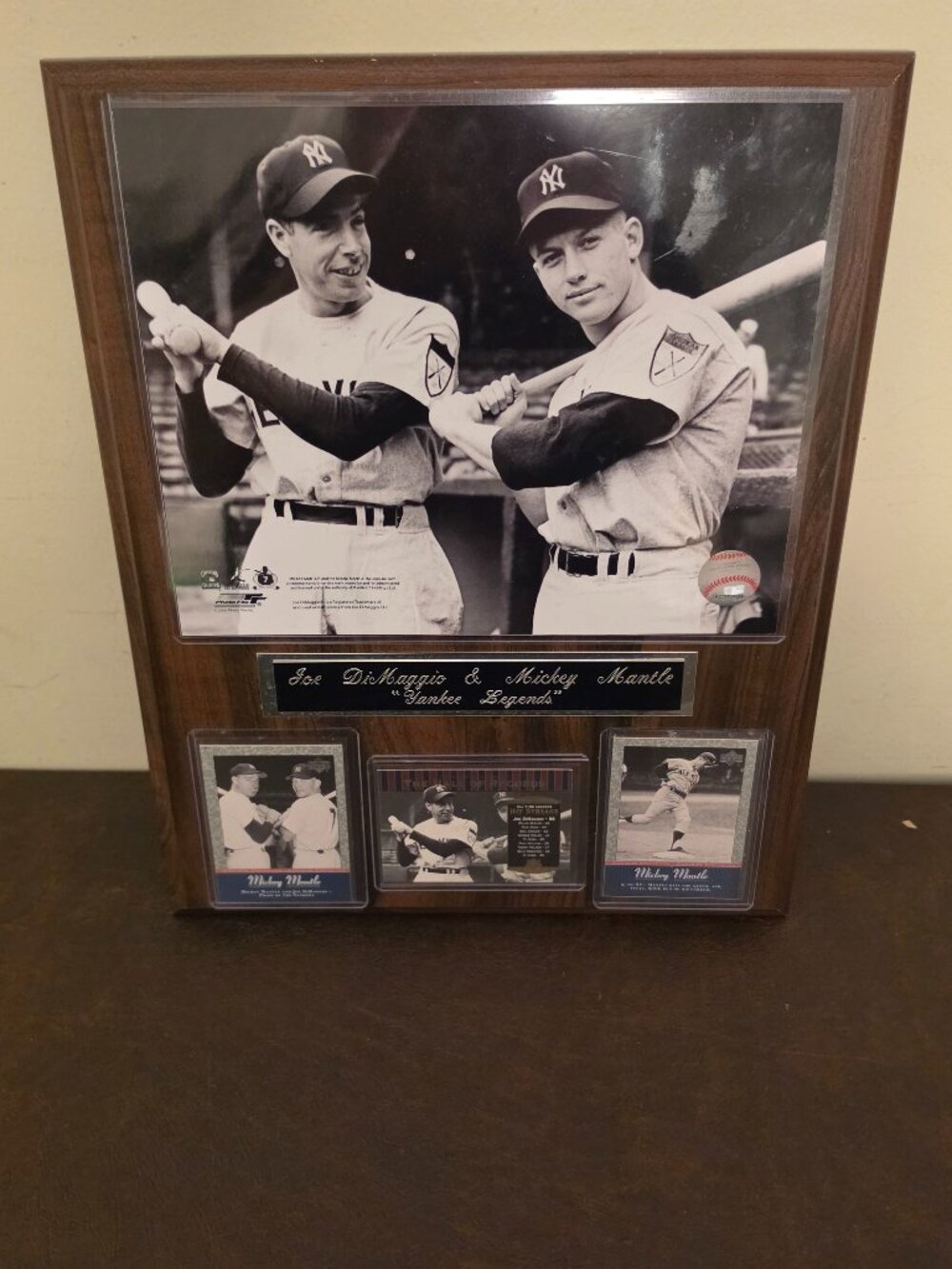 RARE - Mickey Mantle and Joe DiMaggio from the New York Yankees Plaque